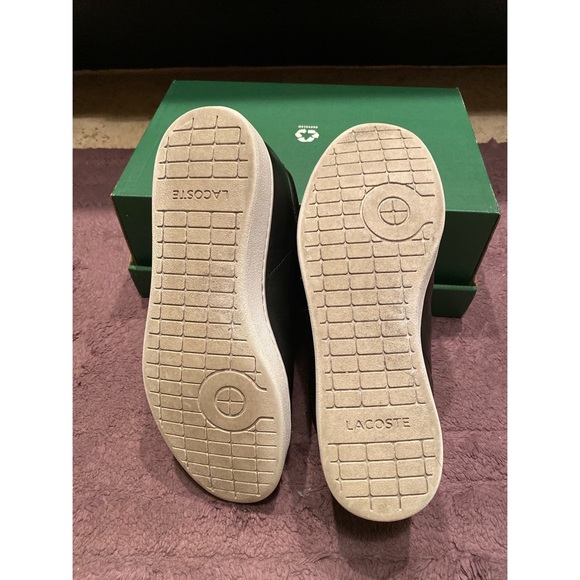 LACOSTE MEN'S LEATHER SNEAKERS BLACK SIZE 7 1/2 - Picture 5 of 8